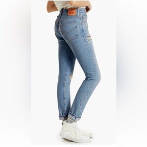 501 Levi Distressed Straight Leg Jeans.